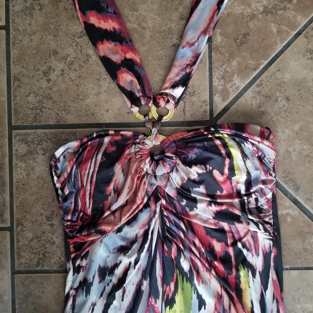 XOXO Halter Top Strapless Top Medium Sz M Bright